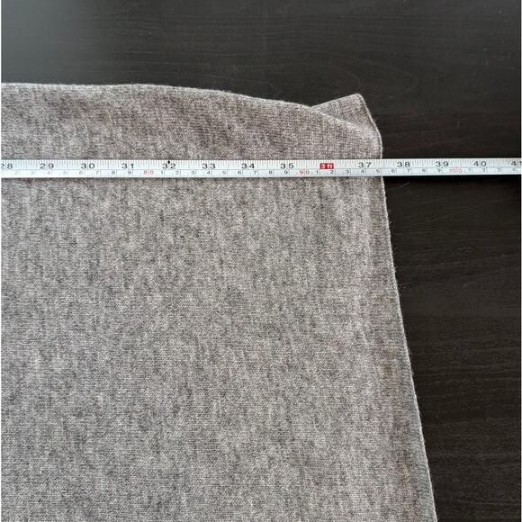 Namsar Gray Cashmere Handmade Asymmetric Length Poncho Sweater Shawl, One Size - Picture 5 of 6